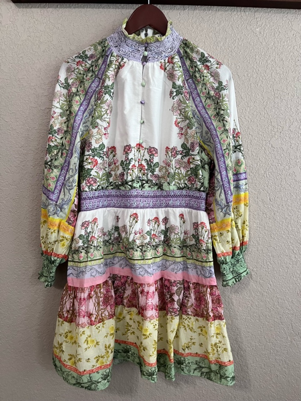 Alice + Olivia Lavinia Tiered Floral Print Mini Dress - Picture 3 of 16